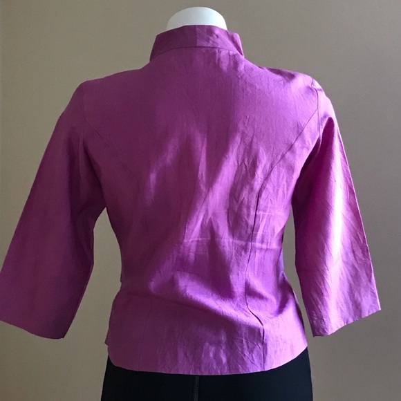 Ockpoptok Beautiful Silk Pink Tie In Front Half Sleeve’s  Blouse  Size L - Picture 5 of 11